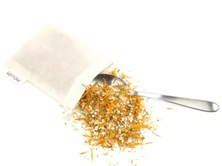 Mélange pour le bain avoine et calendula - bio et son sachet en coton bio