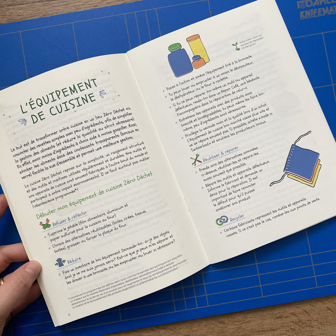 Illustrations et mise en page – carnet de notes ZeroWaste Switzerland
